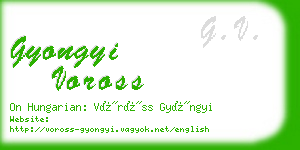 gyongyi voross business card